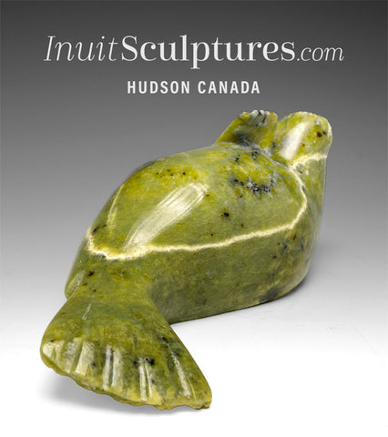 6" Reclining Seal by the late Suati Qimirpik *Tummy Rub* EXHIBITION PIECE AUG 14
