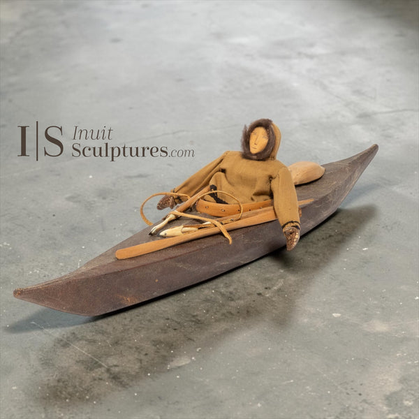 VINTAGE 22" Kayak and Hunter by Samwillie Niviaxie RCA