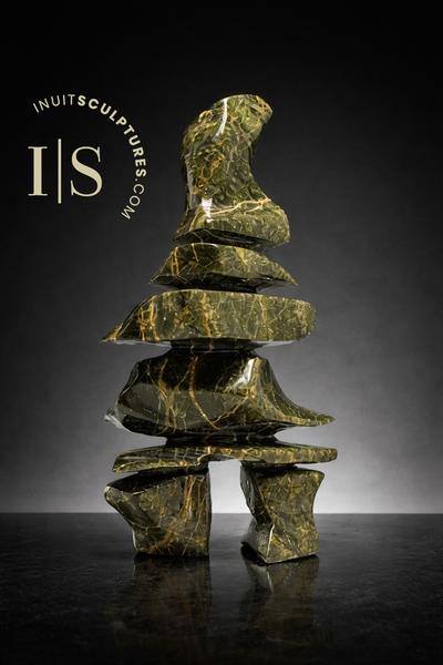 RESERVED** 9" Inukshuk by Isaac Oqutaq *Chris The Tree*