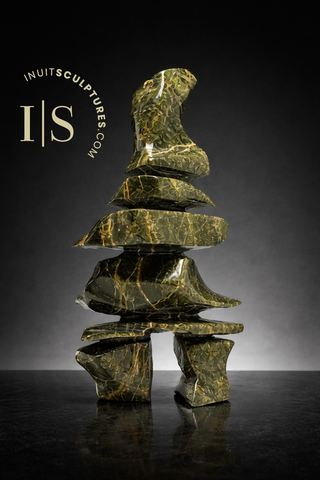 RESERVED** 9" Inukshuk by Isaac Oqutaq *Chris The Tree*
