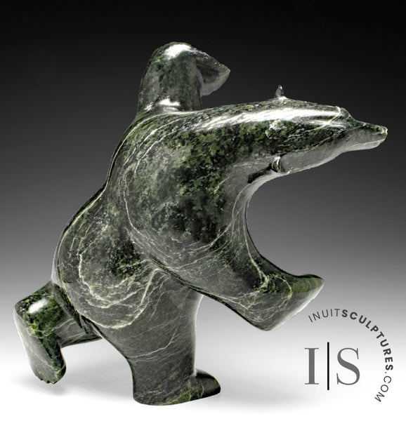 13" SIGNATURE Dancing Bear by Ashevak Adla *This Way, Men*