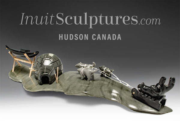 16" Igloo Scene by Joe Sala *Camping With the Dogs*