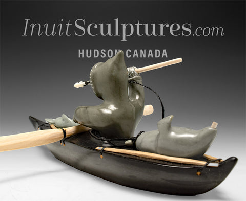 12" Inuk in his Kayak by Jimmy Iqaluq
