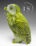 THE VERY LAST ONE 8" SIGNATURE Owl by the Late Pits Qimirpik (1968-2024) *Irish Eyes*