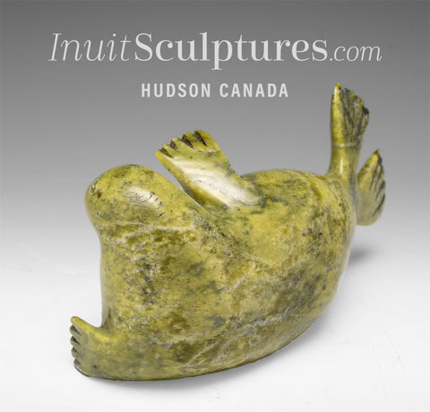 5" Basking Seal by the late Suati Qimirpik *Yoga Pose* EXHIBITION PIECE AUG 14