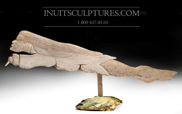 53" Sedna Riding The Wind by Elite Carver Manasie Akpaliapik *Created for our Opening*